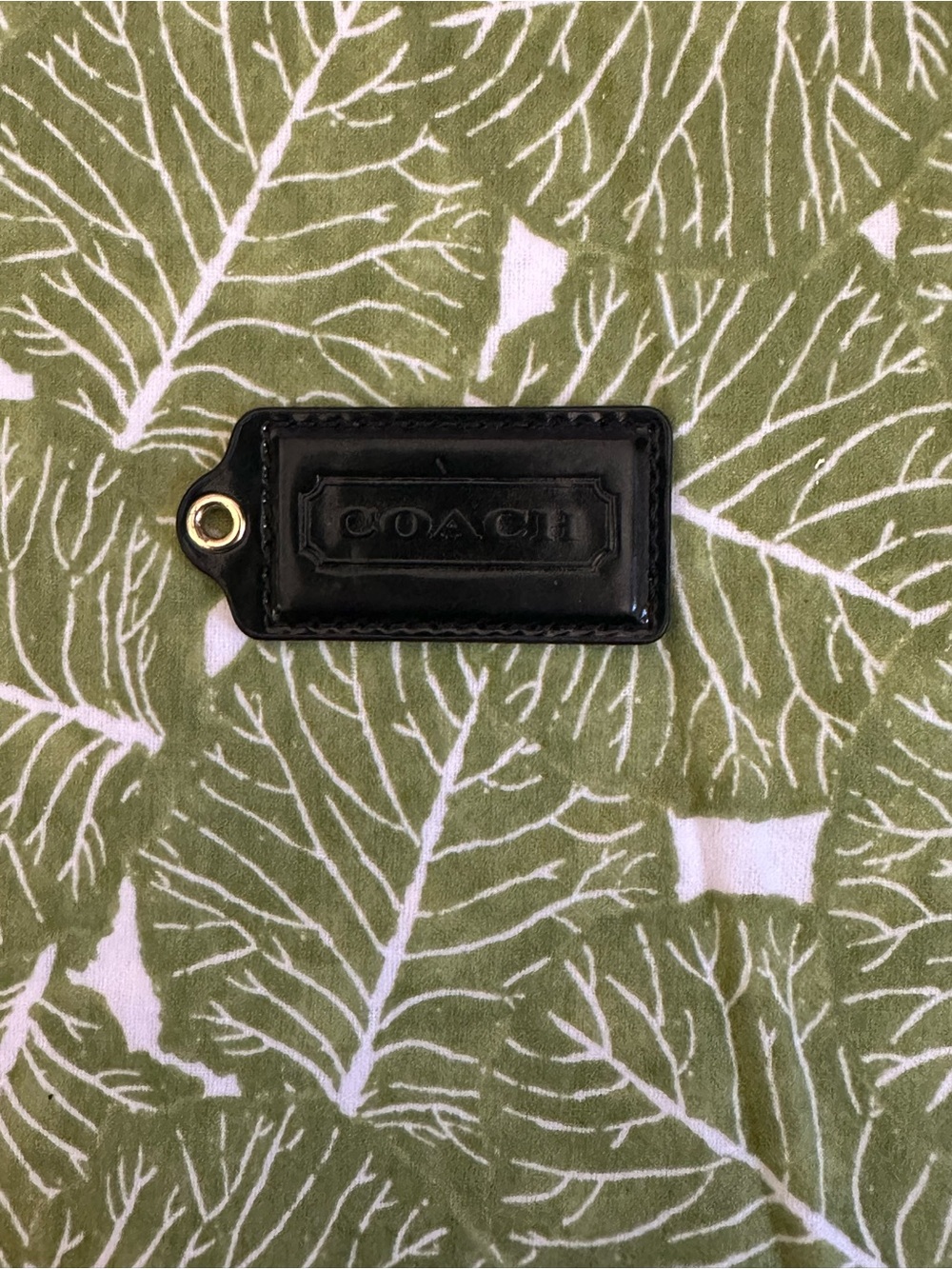 COACH Black Leather Hang Tag